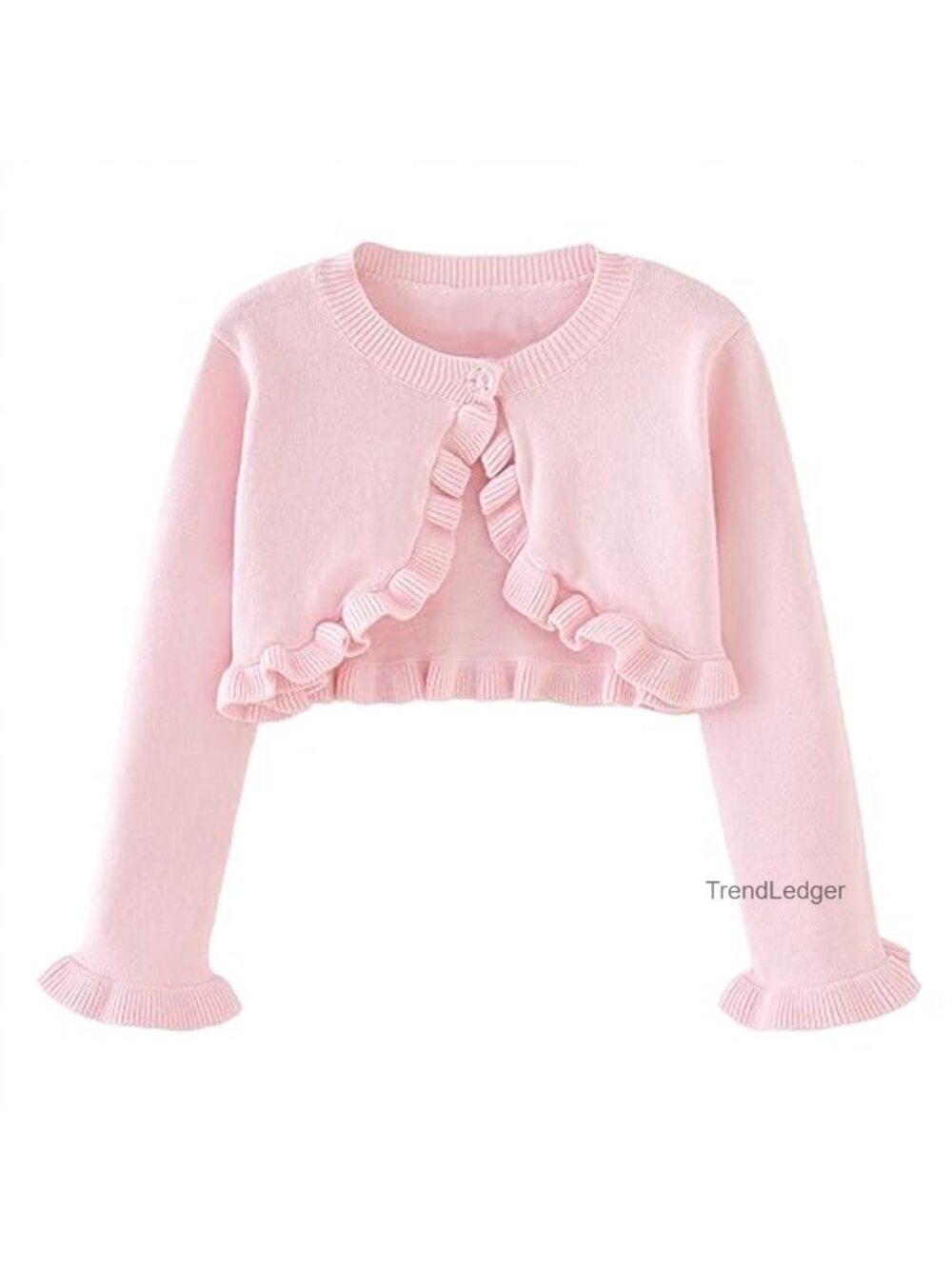 Toddler Girls Lace Trim Cotton Cardigan Bolero Shrug Long Sleeve